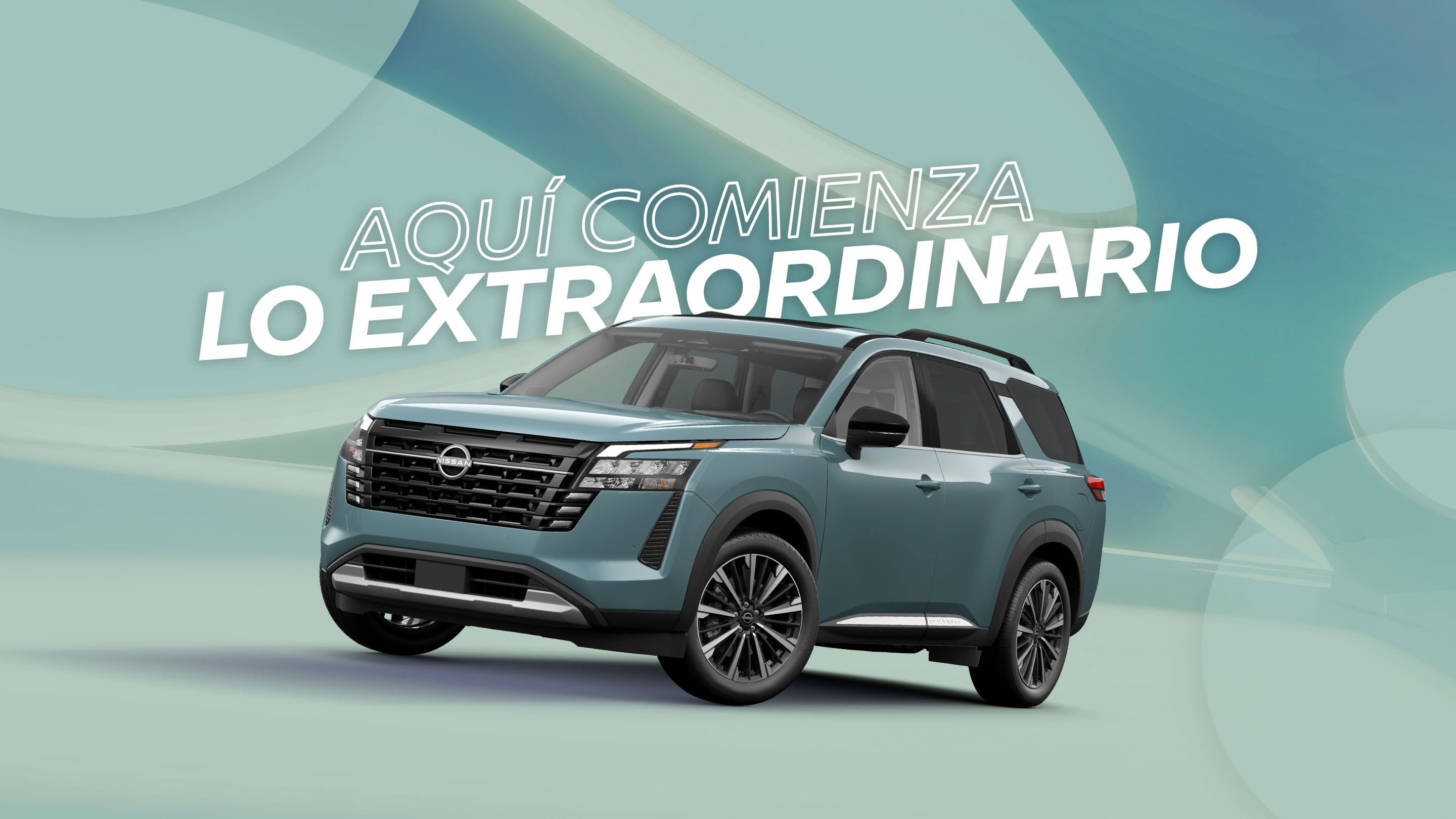2026 Nissan Pathfinder Platinum in Mineral Turquesa, Gris Volcánico, Negro, Rojo Burdeos, Blanco Satinado, Azul Mediterráneo, Mineral...