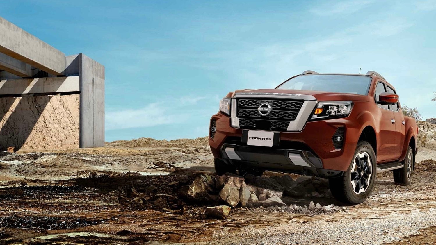 2026 Nissan Frontier — rear three-quarter view